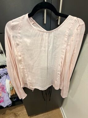 Free People Soft Blush Long Sleeve Peasant Blouse